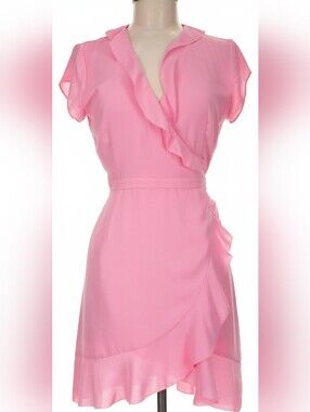 Aritzia Sunday Best Pastel Pink Ruffle Summer Cocktail Dress Size 6 NWOT